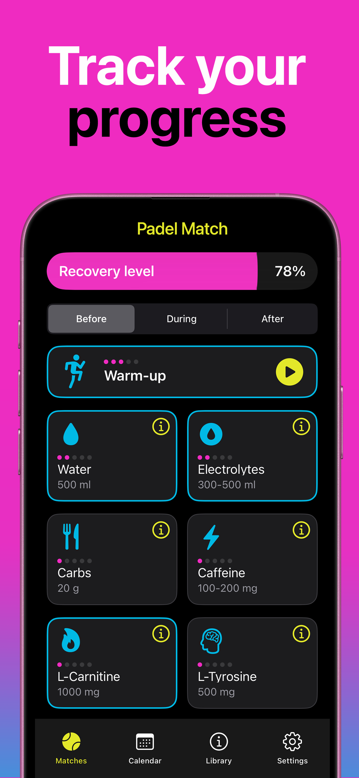 Padel Recovery Dashboard