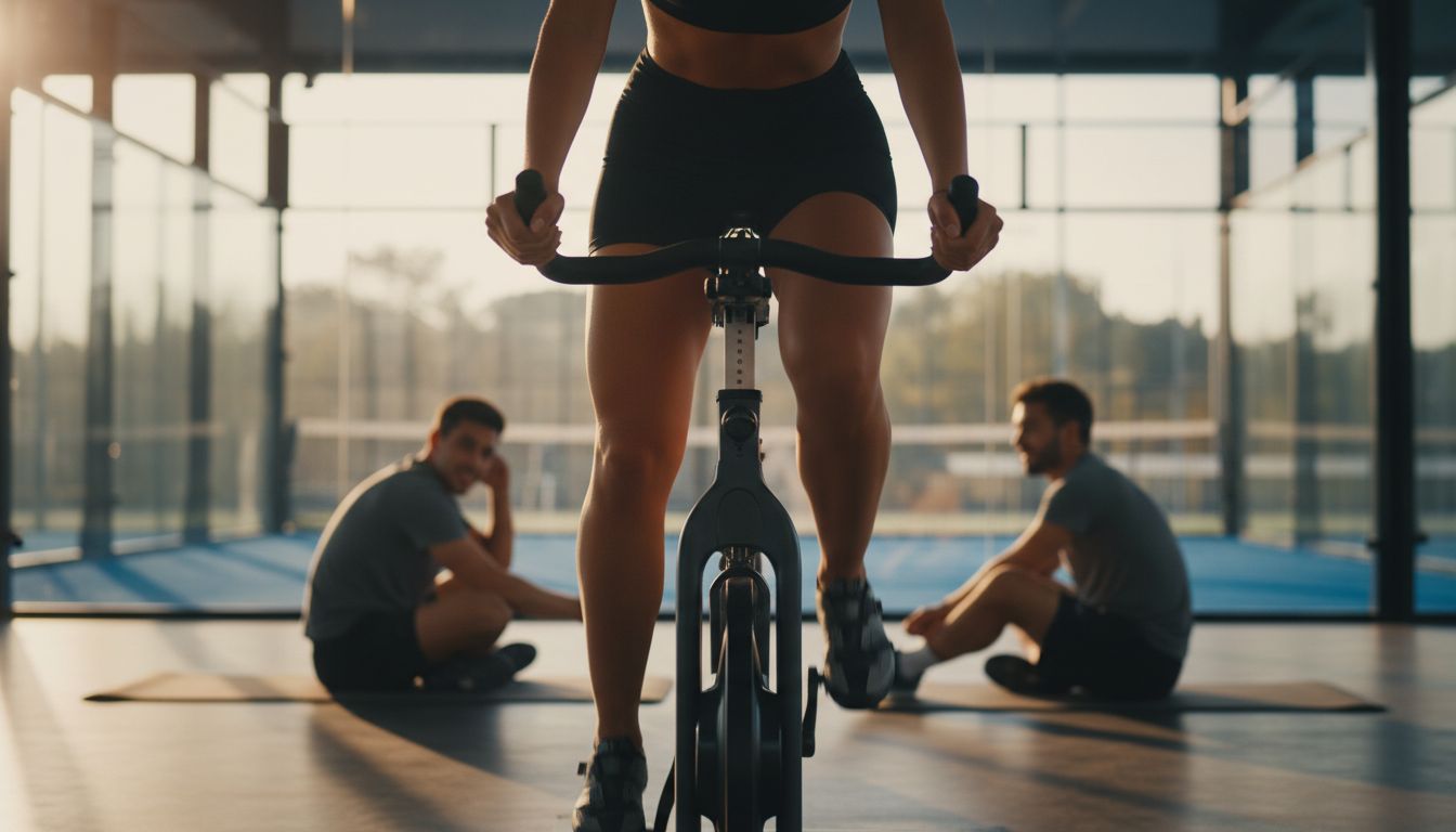 Player doing dynamic lunges or rotation exercises